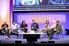 Opening debate panel: Simon Heath, Benjamin Zand, Louisa Compton, Ros Atkins, Bryony Hokpins, Fiona Campbell and John McVay