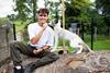Kyle Thomas and Pongo the fox we built a zoo