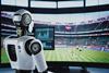 A robot generating stats during a sports events (AI generated)