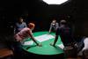 Behind the scenes green screen war table