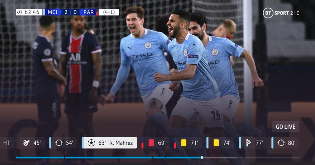 BT Sport launches timeline on large screens News Broadcast
