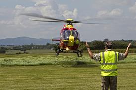 Air Ambulance coming to a farm