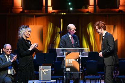 Donatella Flick and HRH Duke of Kent announce Nicolo Foron as winner c. Mark Allan