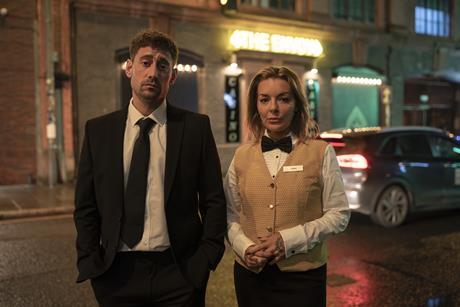 Michael Socha & Sheridan Smith - Matty & Leanne (2025 THE CAGE © Element Pictures BBC - Photographer James Stack)