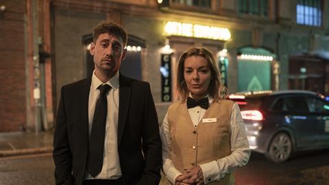 Michael Socha & Sheridan Smith - Matty & Leanne (2025 THE CAGE © Element Pictures BBC - Photographer James Stack)