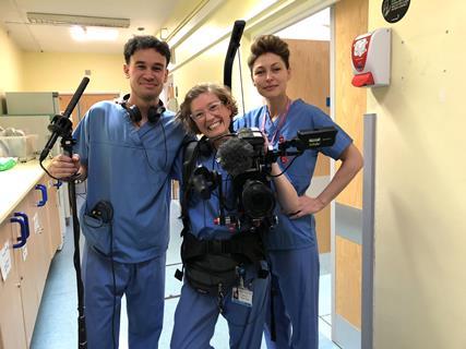 BTS - Emma Willis with Researcher Anthony Linney and Director Emma Jones...