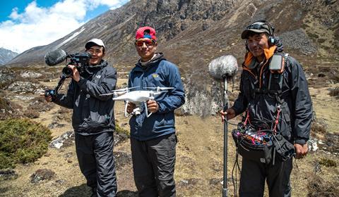 XXPorters in training as sound, camera and drone operators
