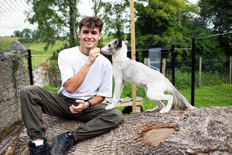 Kyle Thomas and Pongo the fox we built a zoo