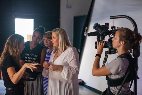 The mums get advice from Erika Lust. From left to right - Erika Lust, Anita, Emma, Sarah Louise, Firecracker camera crew