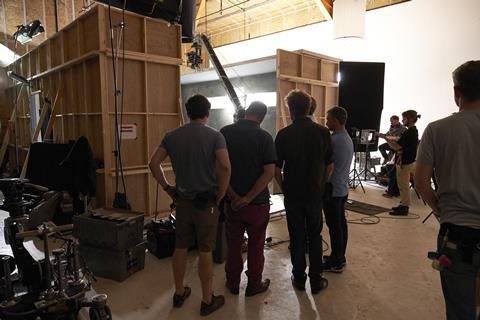 The crew on set