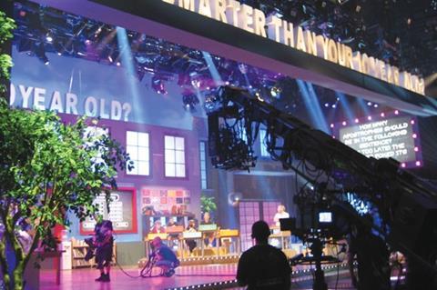 Twofour recording Sky’s first 3D gameshow, Noel’s Are You Smarter Than Your 10 Year Old?, in BBC Studios’ Studio 1