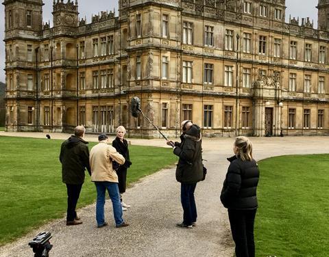 Filming at Highclere cropped. Photographer Christoph Bachhuber