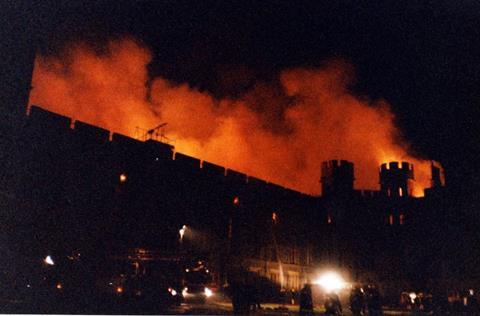 Windsor Castle Fire Nighttime