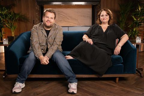 James Corden and Ruth Jones