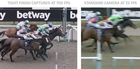Across-the-line images at 700 fps from an IDT camera and at 25 fps from a standard camera