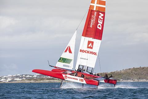 SailGP boat lifting out of the water