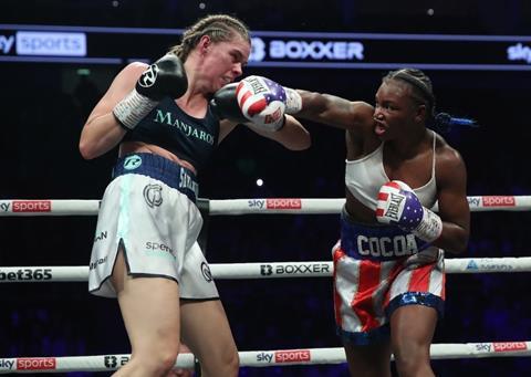 Savannah Marshall (left) v Claressa Shields (right) boxing