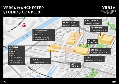 Versa Manchester Studios map - 17.02.22