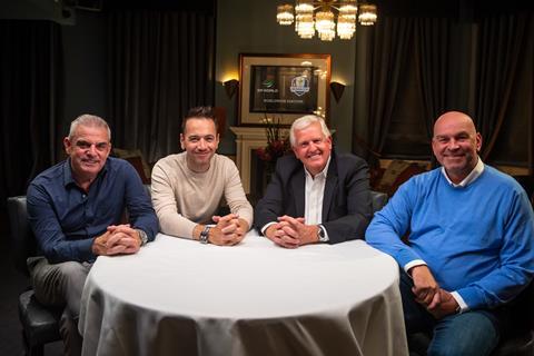 (from left to right) Paul McGinley, Nick Dougherty, Colin Montgomerie and Thomas Bjørn The Captains Dinner Presented By DP World Sky Sports Golf