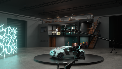 Render of Studio 3 mezzanine at RD Studios, opening April 2022. Courtesy RD