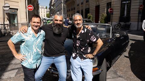 Taika Waititi, Andrew Mehrtens and Sebastian Chabal