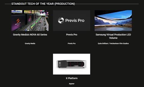 Standout Tech of the Year (Production)