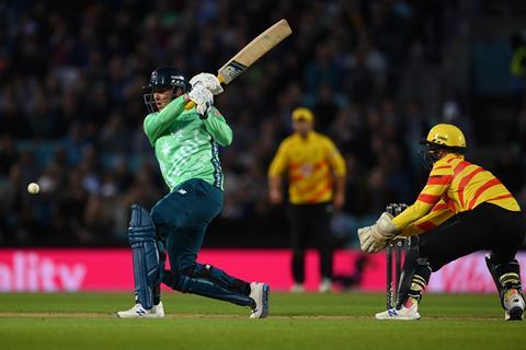 Jason Roy plays a shot in the hundred