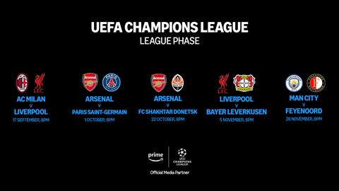 Prime unveils first UEFA Champions League fixtures News Broadcast