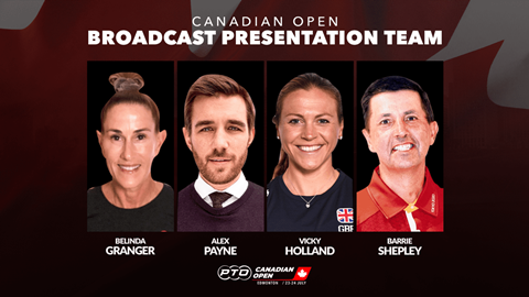 PTO Tour broadcast team Alex Payne Vicky Holland Barrie Shepley Belinda Granger