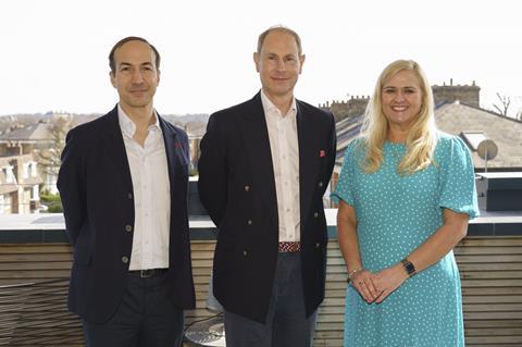 HRH The Earl of Wessex, PGGB's Royal Patron, pictured with Alex Boden (PGGB Chair) & Lyndsay Duthie (PGGB CEO)