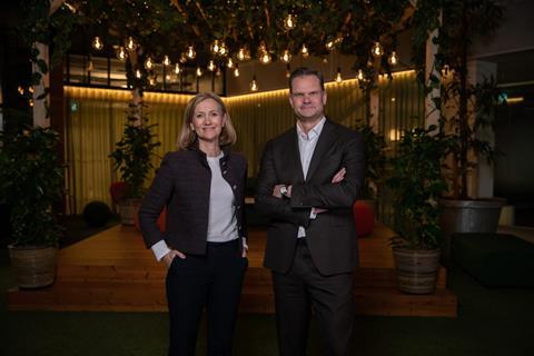 Siv Juvik Tveitnes, CEO of Schibsted Media, and Patrik Hofbauer, CEO of Telia Company. Photo Christofer Karlsson