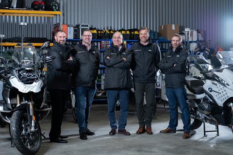 From left to right- Rudy Dendleux, Chris Brandrick, Bruno Gallais, Bruno Coudyzer, Mark Houghton (photo- Christopher Hibbert) EMG Connectivity