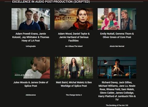Excellence in Audio Post-Production (Scripted)